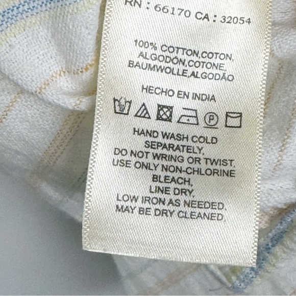 Anthropologie Maeve Blue Stripe Button/Tie Front Sleeveless Top Sz 0/XS Beachy - Picture 9 of 12